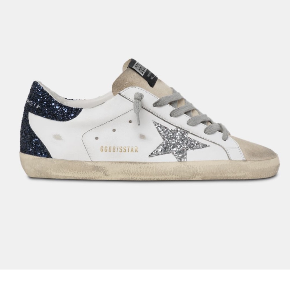 Golden Goose Women’s sneakers silver navy sparkly size 40. - Picture 8 of 11